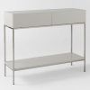 Parsons White Marble Top & Dark Steel Base 48X16 Console Tables (Photo 18 of 25)