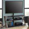 Whalen Xavier 3-in-1 Tv Stands With 3 Display Options for Flat Screens, Black With Silver Accents (Photo 3 of 15)