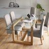 Glass and Oak Dining Tables and Chairs (Photo 1 of 25)