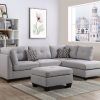 2Pc Polyfiber Sectional Sofas With Nailhead Trims Gray (Photo 10 of 15)