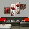 Red Flowers Canvas Wall Art (Photo 3 of 15)