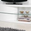 White Gloss Oval Tv Stands (Photo 1 of 20)