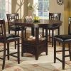 Jaxon 5 Piece Extension Counter Sets With Fabric Stools (Photo 20 of 25)