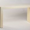 Parsons Clear Glass Top & Dark Steel Base 48X16 Console Tables (Photo 14 of 25)