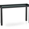 Parsons Clear Glass Top & Elm Base 48X16 Console Tables (Photo 2 of 25)