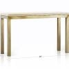Parsons Travertine Top & Elm Base 48X16 Console Tables (Photo 1 of 25)