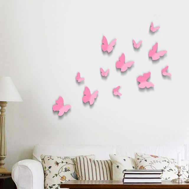 20 Collection of Pink Butterfly Wall Art