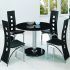 25 Best Ideas Round Black Glass Dining Tables and Chairs