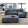 2Pc Luxurious and Plush Corduroy Sectional Sofas Brown (Photo 3 of 15)