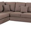 2Pc Polyfiber Sectional Sofas With Nailhead Trims Gray (Photo 1 of 15)