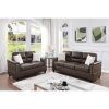 Faux Leather Sofas in Chocolate Brown (Photo 15 of 15)