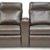 Travis Dk Grey Leather 6 Piece Power Reclining Sectionals With Power Headrest & Usb (Photo 7 of 25)