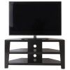 Well-known Shiny Black Tv Stands for High Gloss Black Tv Stand W/ Glass Shelves Coaster Furniture (Photo 6858 of 7825)