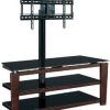 Whalen Furniture Black Tv Stands for 65" Flat Panel Tvs With Tempered Glass Shelves (Photo 1 of 15)