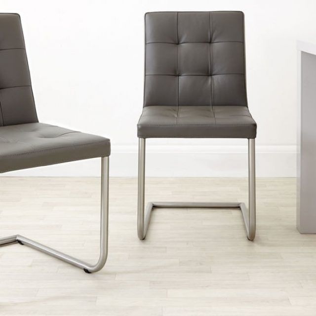 2024 Best of Grey Leather Dining Chairs