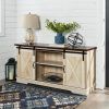 Jaxpety 58" Farmhouse Sliding Barn Door Tv Stands in Rustic Gray (Photo 6 of 15)
