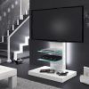 Well-known Modern White Gloss Tv Stands intended for White Gloss Tv Unit Cabinet With Glass Shelf And Led Light 120Cm (Photo 7185 of 7825)