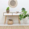 Parsons White Marble Top & Elm Base 48X16 Console Tables (Photo 9 of 25)