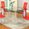 Bate Red Retro 3 Piece Dining Sets (Photo 12 of 25)