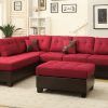 Red Leather Sectional Sofas With Ottoman (Photo 2 of 10)