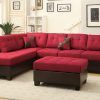 Red Leather Sectionals With Ottoman (Photo 3 of 10)