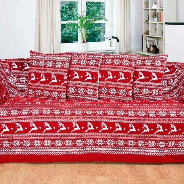 22 Collection of Red Sofa Throws