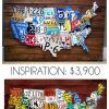 License Plate Map Wall Art (Photo 3 of 20)