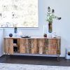 Oak & Brass Stacking Media Console Tables (Photo 11 of 25)
