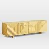 Gunmetal Perforated Brass Media Console Tables (Photo 3 of 16)