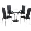 Round Black Glass Dining Tables and 4 Chairs (Photo 21 of 25)