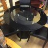 Round Black Glass Dining Tables and Chairs (Photo 6 of 25)
