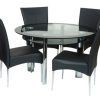 Round Black Glass Dining Tables and Chairs (Photo 3 of 25)
