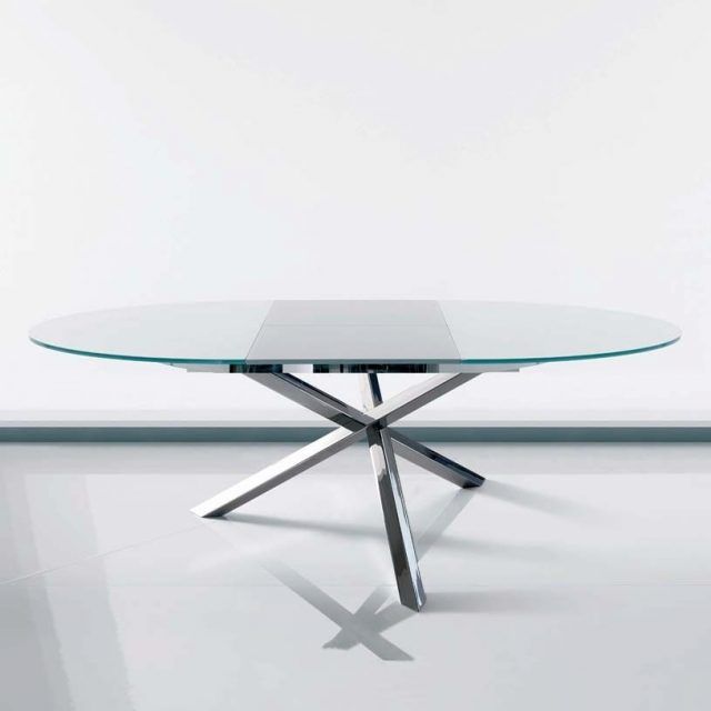 25 Photos Glass Round Extending Dining Tables