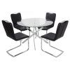 Round Black Glass Dining Tables and 4 Chairs (Photo 13 of 25)