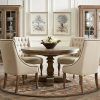 Caira Black 5 Piece Round Dining Sets With Diamond Back Side Chairs (Photo 2 of 25)