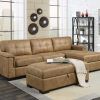 3Pc Faux Leather Sectional Sofas Brown (Photo 5 of 15)
