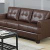 Bonded Leather All in One Sectional Sofas With Ottoman and 2 Pillows Brown (Photo 11 of 15)