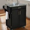 Modern Mobile Rolling Tv Stands With Metal Shelf Black Finish (Photo 8 of 15)
