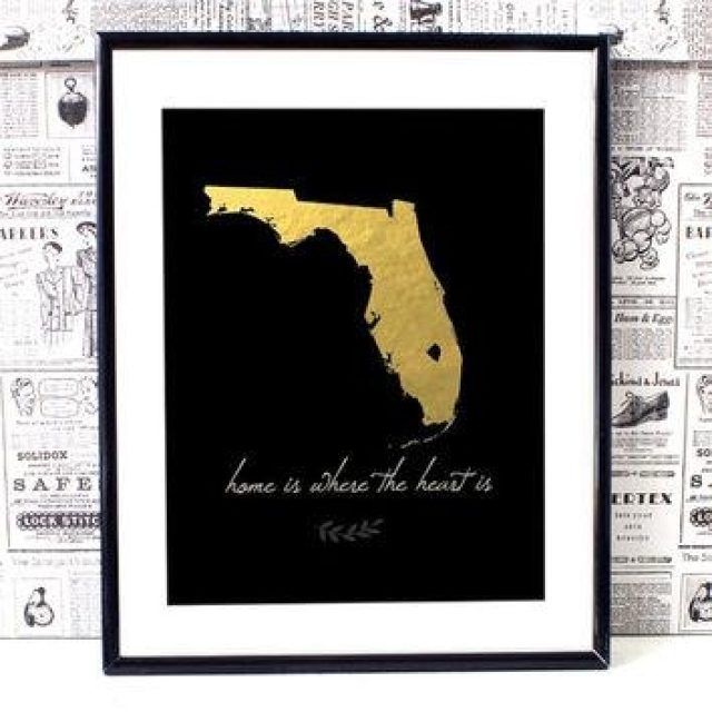 2024 Popular Florida Map Wall Art