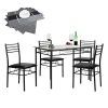 Black Glass Dining Tables and 4 Chairs (Photo 15 of 25)