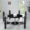 Round Black Glass Dining Tables and Chairs (Photo 8 of 25)