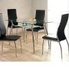 Black Glass Dining Tables and 4 Chairs (Photo 13 of 25)