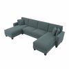 130" Stockton Sectional Couches With Double Chaise Lounge Herringbone Fabric (Photo 4 of 15)