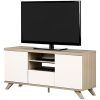 South Shore Evane Tv Stands With Doors in Oak Camel (Photo 11 of 15)