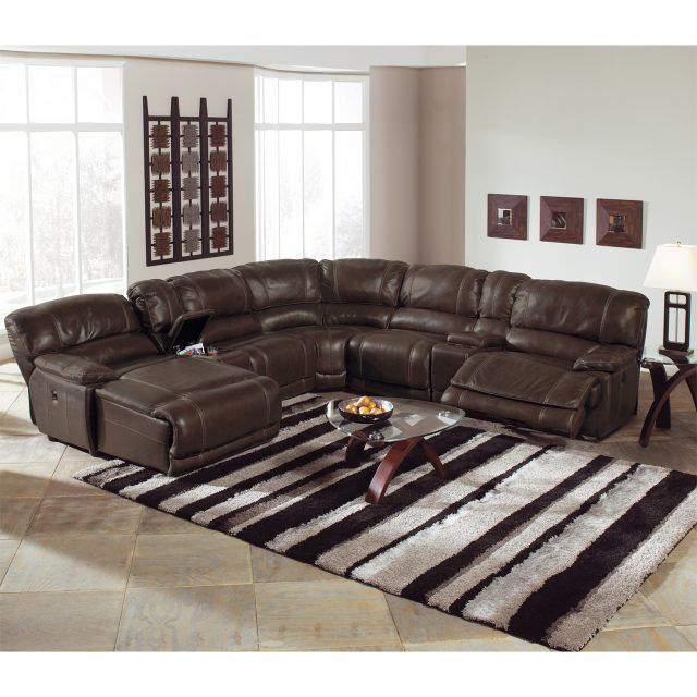 2024 Latest 6 Piece Leather Sectional Sofas