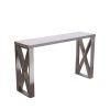 Parsons Clear Glass Top & Stainless Steel Base 48X16 Console Tables (Photo 20 of 25)