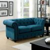 3Pc Polyfiber Sectional Sofas With Nail Head Trim Blue/Gray (Photo 3 of 15)