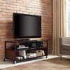 Modern Tv Stands in Oak Wood and Black Accents With Storage Doors (Photo 4 of 15)