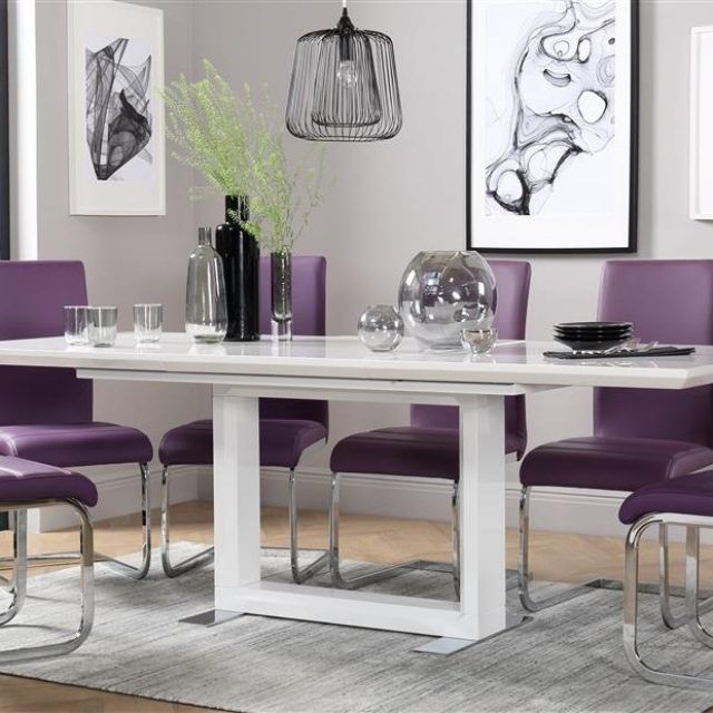 25 Collection of Dining Tables and Purple Chairs