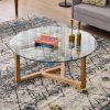 Wood Tempered Glass Top Coffee Tables (Photo 10 of 15)